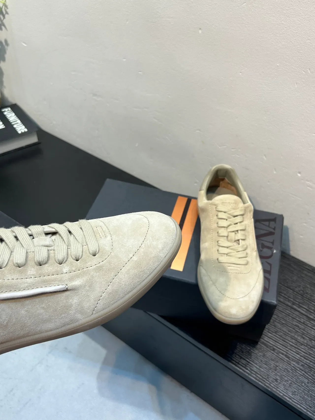 Zegna Beige Suede Lifestyle Sneaker 8