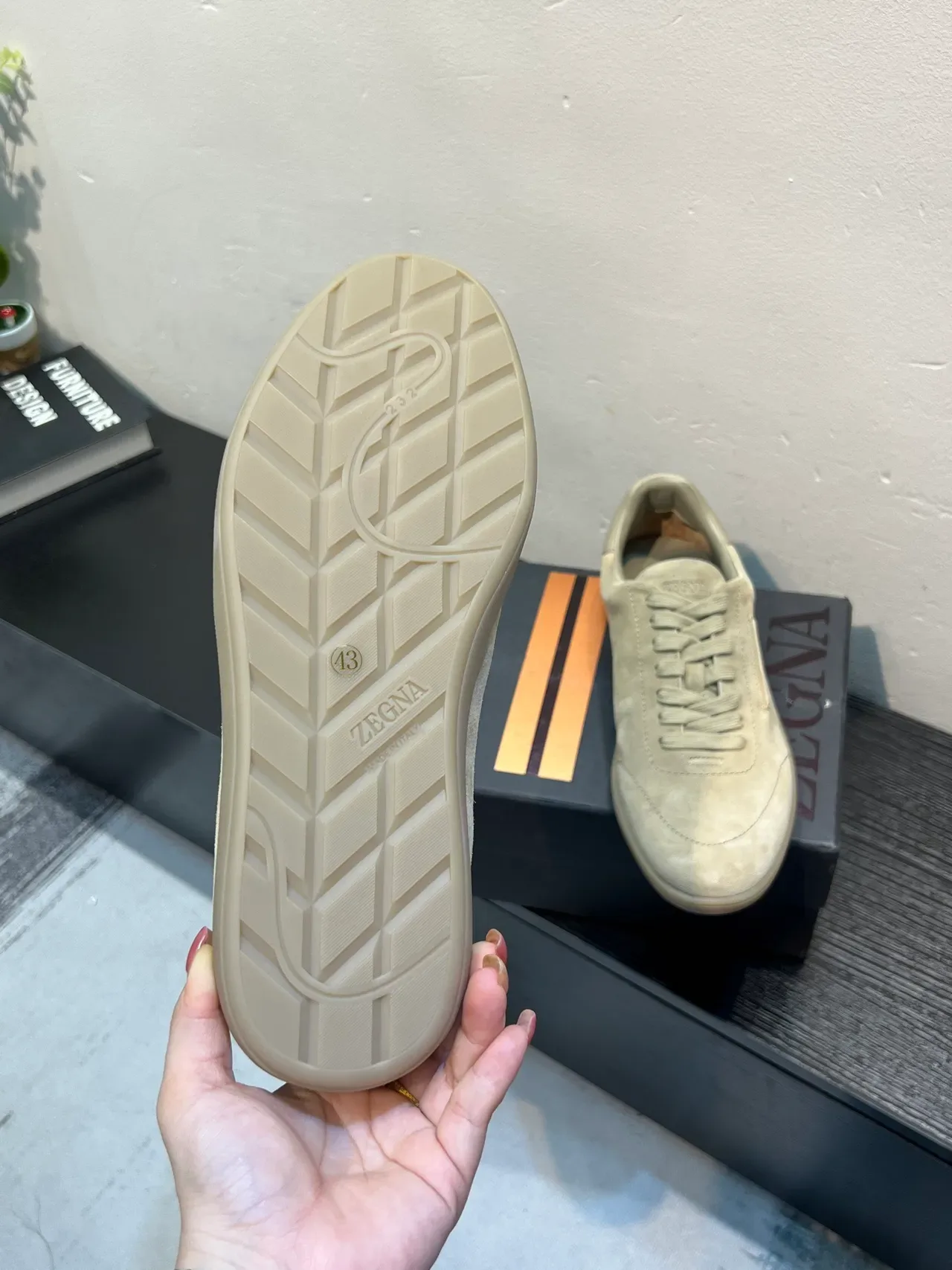 Zegna Beige Suede Lifestyle Sneaker 9