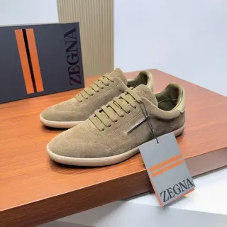 Zegna ओलिव सुड लो-टॉप लाइफस्टाइल स्नीकर